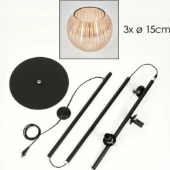 Koyoto Lampadaire Ambre, 3 lumières