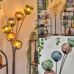 Koyoto Lampadaire Bleu, Vert, Cuivré, 6 lumières