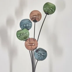 Koyoto Lampadaire Bleu, Vert, Cuivré, 6 lumières