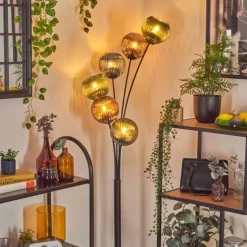 Koyoto Lampadaire Bleu, Vert, Cuivré, 6 lumières