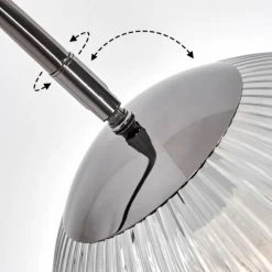 Koyoto Lampadaire Chrome, Noir, 1 lumière