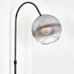 Koyoto Lampadaire Chrome, Noir, 1 lumière