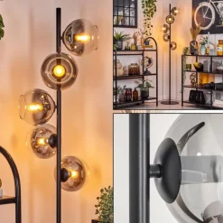 Koyoto Lampadaire Clair, Fumé, 5 lumières