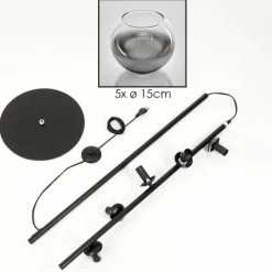 Koyoto Lampadaire Clair, Fumé, 5 lumières