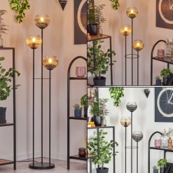 Koyoto Lampadaire Noir, 3 lumières