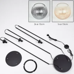 Koyoto Lampadaire Noir, 3 lumières