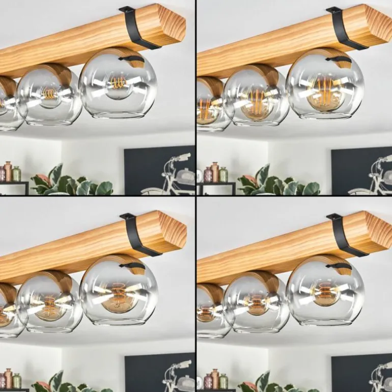 Koyoto Plafonnier, Boule lumineuse Écru, Noir, 4 lumières