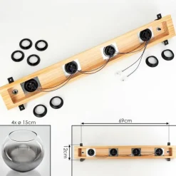 Koyoto Plafonnier, Boule lumineuse Écru, Noir, 4 lumières