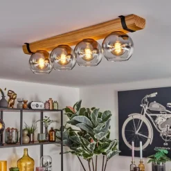 Koyoto Plafonnier, Boule lumineuse Écru, Noir, 4 lumières