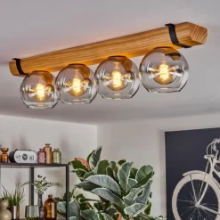 Koyoto Plafonnier, Boule lumineuse Écru, Noir, 4 lumières