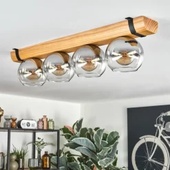 Koyoto Plafonnier, Boule lumineuse Écru, Noir, 4 lumières