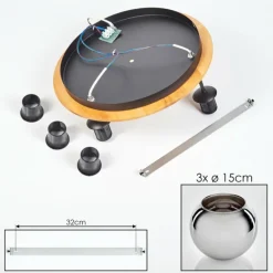 Koyoto Plafonnier, Boule lumineuse 40 cm Écru, Noir, 3 lumières