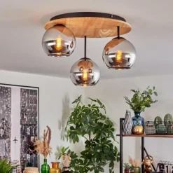 Koyoto Plafonnier, Boule lumineuse 40 cm Écru, Noir, 3 lumières