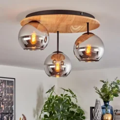 Koyoto Plafonnier, Boule lumineuse 40 cm Écru, Noir, 3 lumières