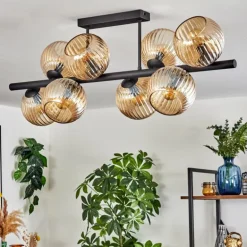 Koyoto Plafonnier, Boule lumineuse Ambre, 8 lumières