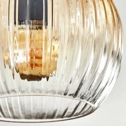Koyoto Plafonnier, Boule lumineuse Ambre, Clair, Fumé, 3 lumières