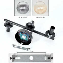 Koyoto Plafonnier, Boule lumineuse Ambre, Clair, Fumé, 3 lumières