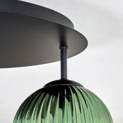Koyoto Plafonnier, Boule lumineuse 45 cm Bleu, Vert, Cuivré, 5 lumières