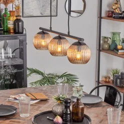 Koyoto Suspension, Boule lumineuse, Suspension Ambre, 3 lumières