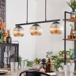 Koyoto Suspension, Boule lumineuse, Suspension Ambre, 3 lumières