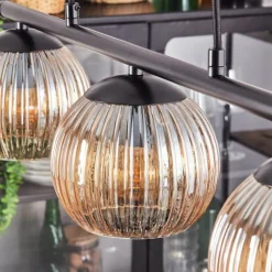 Koyoto Suspension, Boule lumineuse, Suspension Ambre, 3 lumières