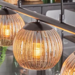 Koyoto Suspension, Boule lumineuse, Suspension Ambre, 3 lumières