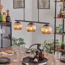 Koyoto Suspension, Boule lumineuse, Suspension Ambre, 3 lumières