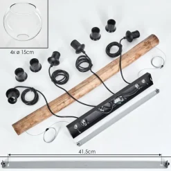 Koyoto Suspension, Boule lumineuse, Suspension Écru, Noir, 4 lumières