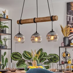 Koyoto Suspension, Boule lumineuse, Suspension Écru, Noir, 3 lumières