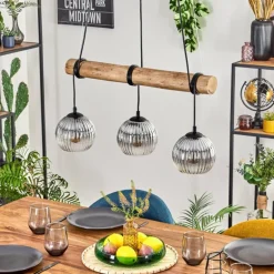 Koyoto Suspension, Boule lumineuse, Suspension Écru, Noir, 3 lumières