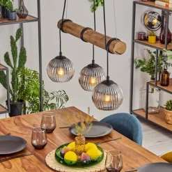 Koyoto Suspension, Boule lumineuse, Suspension Écru, Noir, 3 lumières