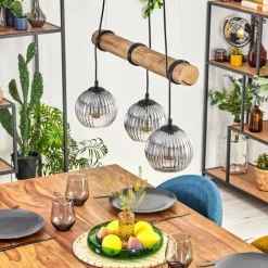 Koyoto Suspension, Boule lumineuse, Suspension Écru, Noir, 3 lumières