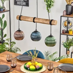 Koyoto Suspension, Boule lumineuse, Suspension Écru, Noir, 3 lumières