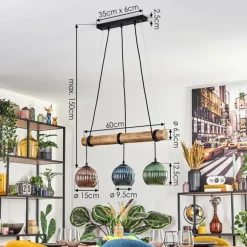 Koyoto Suspension, Boule lumineuse, Suspension Écru, Noir, 3 lumières