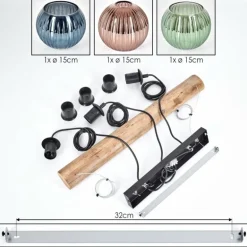 Koyoto Suspension, Boule lumineuse, Suspension Écru, Noir, 3 lumières