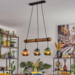 Koyoto Suspension, Boule lumineuse, Suspension Écru, Noir, 3 lumières