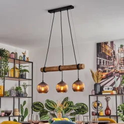 Koyoto Suspension, Boule lumineuse, Suspension Écru, Noir, 3 lumières