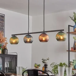 Koyoto Suspension, Boule lumineuse, Suspension Bleu, Vert, Cuivré, 4 lumières