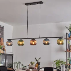 Koyoto Suspension, Boule lumineuse, Suspension Bleu, Vert, Cuivré, 5 lumières