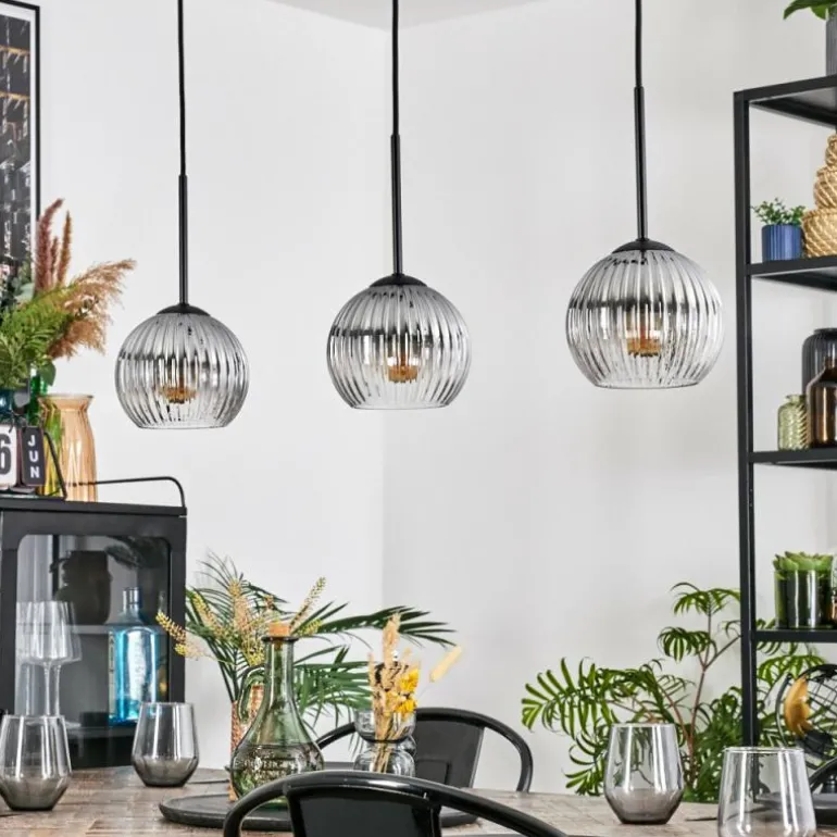 Koyoto Suspension, Boule lumineuse, Suspension Clair, Fumé, 3 lumières