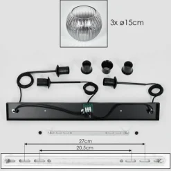 Koyoto Suspension, Boule lumineuse, Suspension Clair, Fumé, 3 lumières