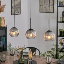 Koyoto Suspension, Boule lumineuse, Suspension Clair, Fumé, 3 lumières