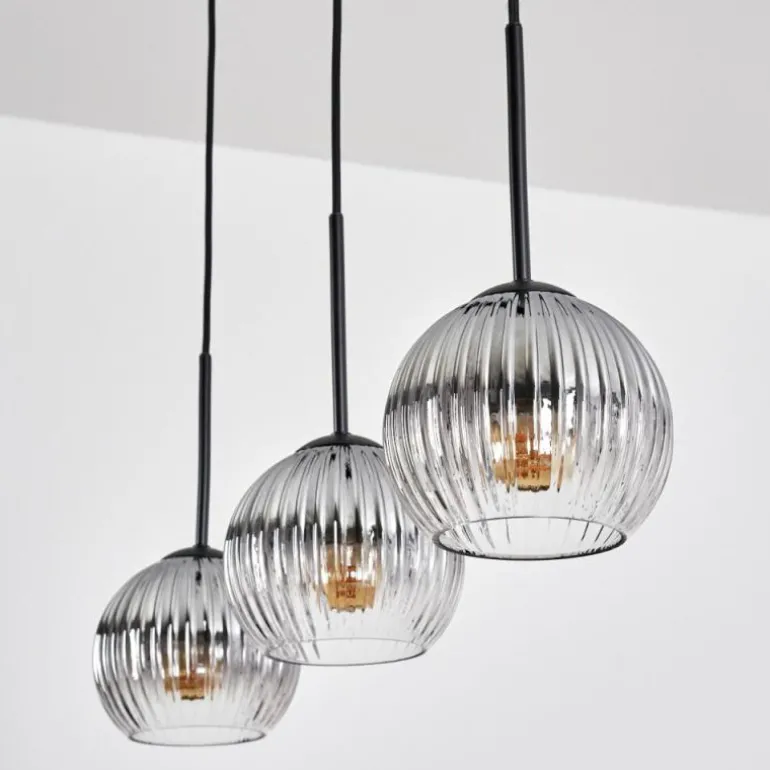 Koyoto Suspension, Boule lumineuse, Suspension Clair, Fumé, 3 lumières