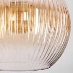 Koyoto Suspension, Boule lumineuse, Suspension grappe Ambre, Clair, Fumé, 5 lumières