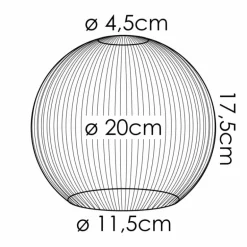 Koyoto Verre de rechange 20 cm Clair, Fumé