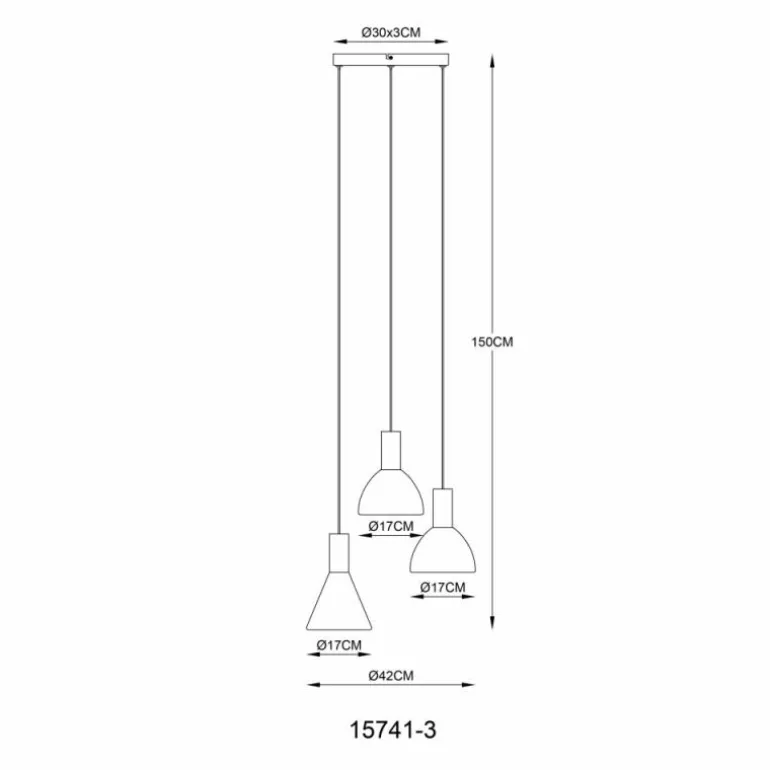 Labora Suspension Luminaires Globo Lighting LED Noir, 1 lumière