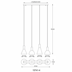 Labora Suspension Luminaires Globo Lighting LED Noir, 1 lumière