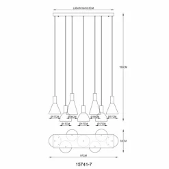 Labora Suspension Luminaires Globo Lighting LED Noir, 1 lumière