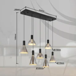 Labora Suspension Luminaires Globo Lighting LED Noir, 1 lumière
