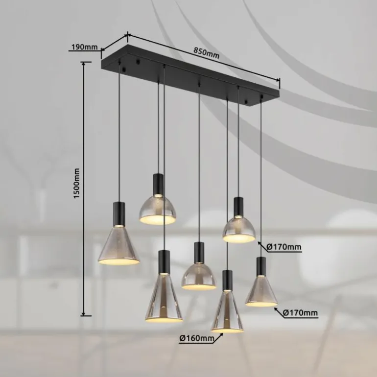 Labora Suspension Luminaires Globo Lighting LED Noir, 1 lumière